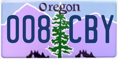 OR license plate 008CBY