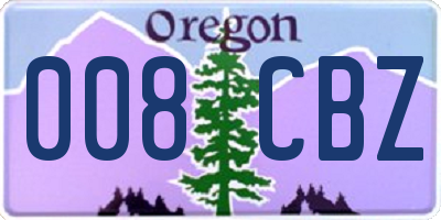OR license plate 008CBZ