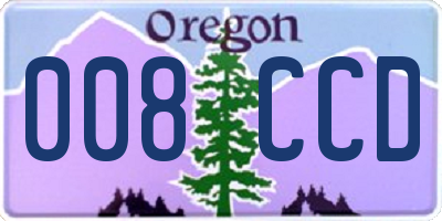 OR license plate 008CCD