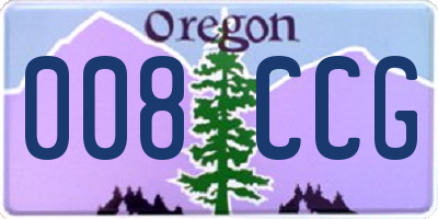 OR license plate 008CCG