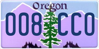OR license plate 008CCO