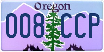 OR license plate 008CCP