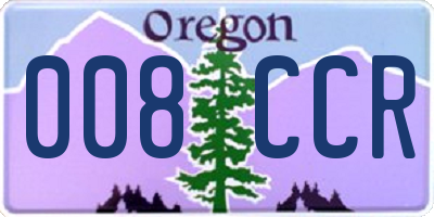 OR license plate 008CCR