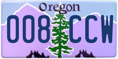 OR license plate 008CCW