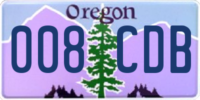 OR license plate 008CDB