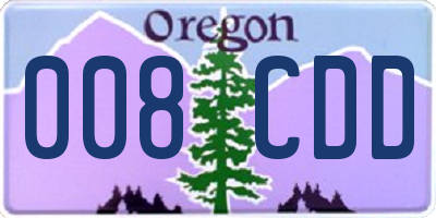 OR license plate 008CDD