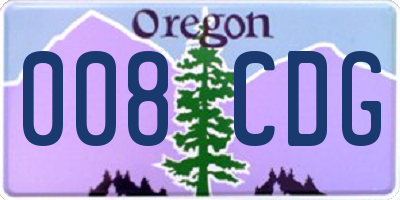 OR license plate 008CDG