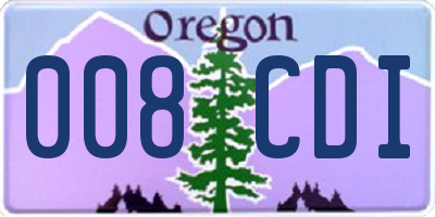 OR license plate 008CDI