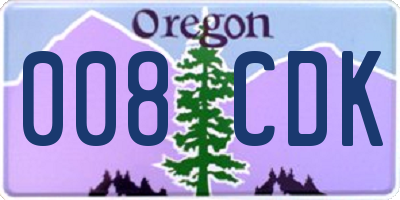 OR license plate 008CDK
