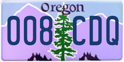 OR license plate 008CDQ