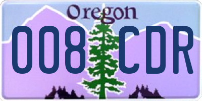 OR license plate 008CDR