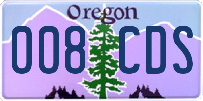 OR license plate 008CDS