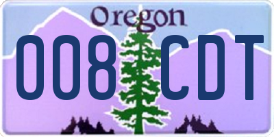 OR license plate 008CDT