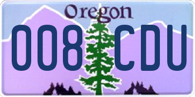 OR license plate 008CDU