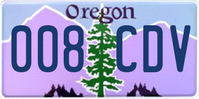 OR license plate 008CDV