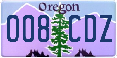 OR license plate 008CDZ
