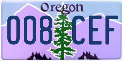OR license plate 008CEF