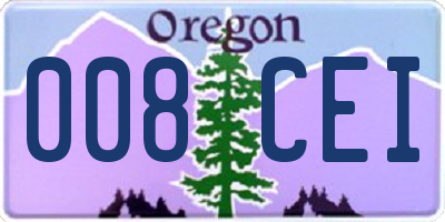 OR license plate 008CEI