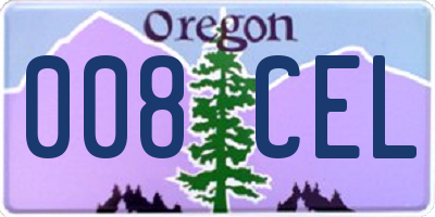 OR license plate 008CEL