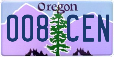 OR license plate 008CEN