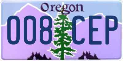 OR license plate 008CEP