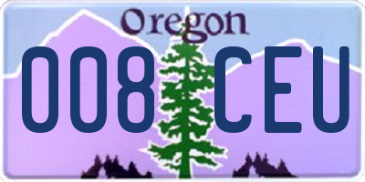 OR license plate 008CEU