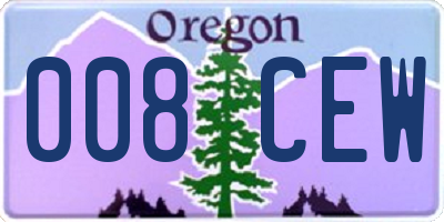 OR license plate 008CEW