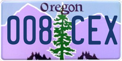 OR license plate 008CEX