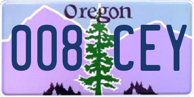 OR license plate 008CEY