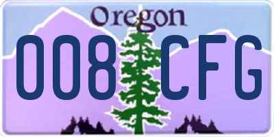 OR license plate 008CFG