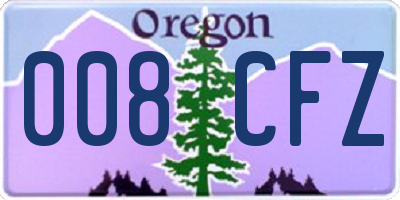 OR license plate 008CFZ