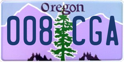 OR license plate 008CGA