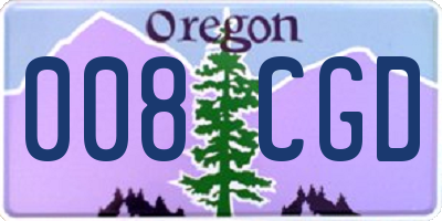 OR license plate 008CGD