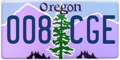 OR license plate 008CGE