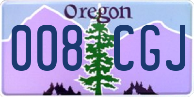 OR license plate 008CGJ