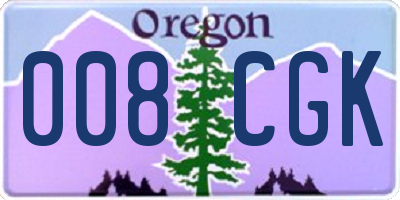 OR license plate 008CGK