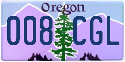OR license plate 008CGL