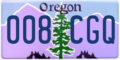 OR license plate 008CGQ