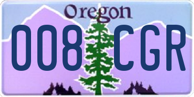 OR license plate 008CGR