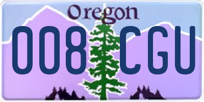 OR license plate 008CGU
