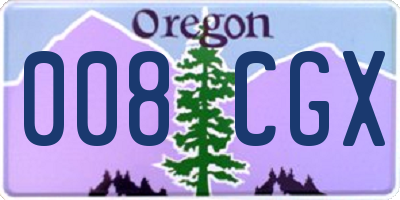 OR license plate 008CGX