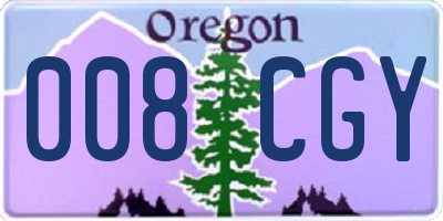 OR license plate 008CGY