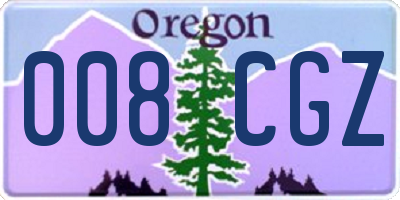 OR license plate 008CGZ