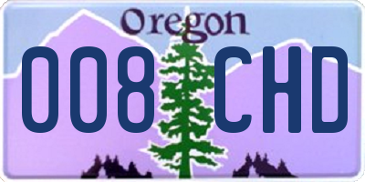 OR license plate 008CHD