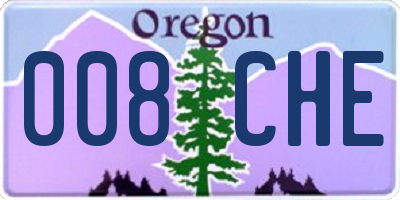 OR license plate 008CHE