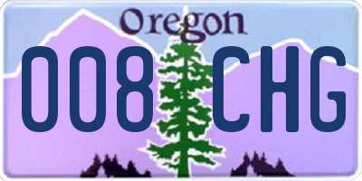 OR license plate 008CHG