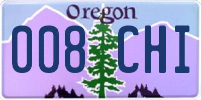 OR license plate 008CHI