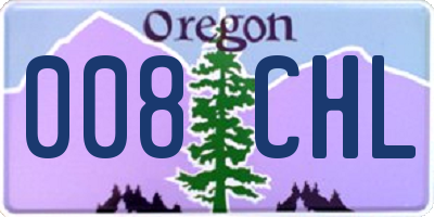 OR license plate 008CHL