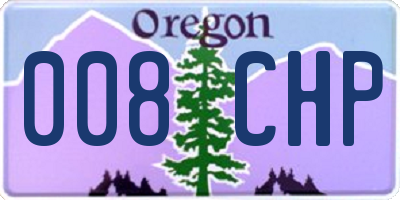 OR license plate 008CHP