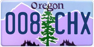 OR license plate 008CHX
